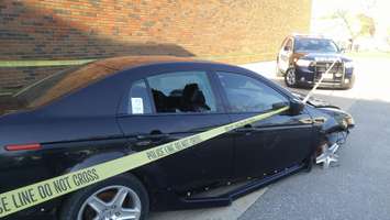 A staged crash in front of Great Lakes Secondary as part of Impact Day. May 17, 2018. (Photo by Colin Gowdy, BlackburnNews)
