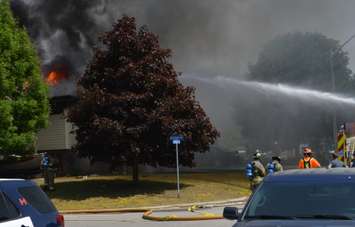 Saugeen Shores Fire Department battling a blaze at a home in Port Elgin. June 12th, 2018 (Photo by Jordan Mackinnon)