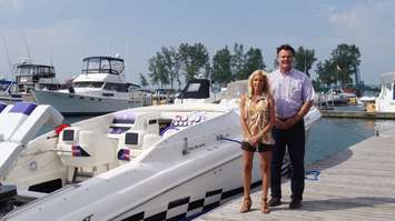 Co-orgranizers of the International Powerboat Festitval Dave Brown and Michele Stokely. June 10, 2015 (photo by Briana Carnegie blackburnnews.com)