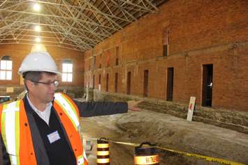 Principal Architect Craig Goodman of CS&P Architects explains the work being done at the Windsor Armouries, November 17, 2015. (Photo by Maureen Revait). 