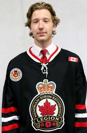 Sarnia Legionnaires defenceman Matt Stoia. (Photo by the Legionnaires)