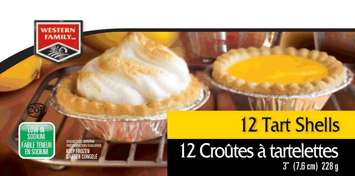 Western Family - 12 Tart Shells (Photo courtesy of the Canadian Food Inspection Agency)