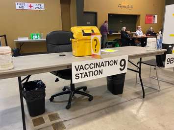 Chatham Mass Vaccination Clinic at the John D. Bradley Centre on February 22, 2021 (Photo by Allanah Wills)