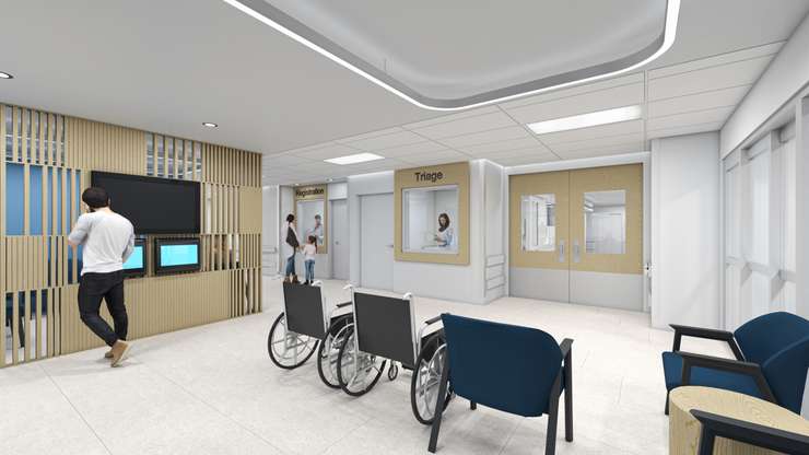 Renderings of the triage area at the CEEH emergency room (Photo by: Bluewater Health)