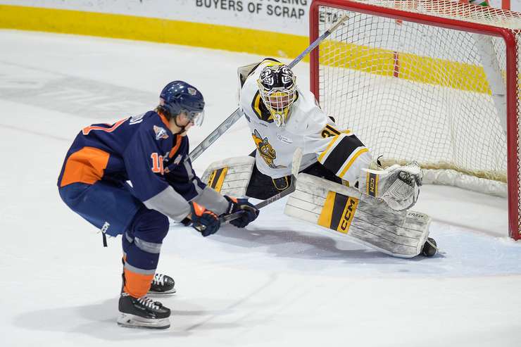 Sarnia Sting home to Flint Firebirds, Dec 11, 2024. Photo by Metcalfe Photography. 
