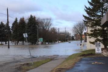 Flooding on Thames St. Chatham Sunday morning. February 25, 2018. (Photo by Natalia Vega)