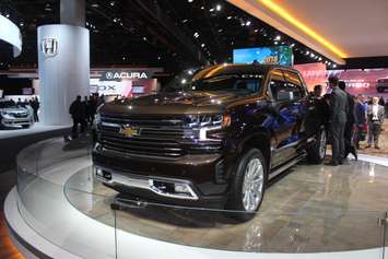 The Chevrolet Silverado pickup truck is displayed the North American International Auto Show in Detroit, January 15, 2018. Photo by Mark Brown/Blackburn News.