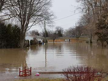 CK Fire & Water Rescue after evacuating homes on Siskind Ct. in Chatham on Feb 24, 2018 (Photo by Cheryl Johnstone)