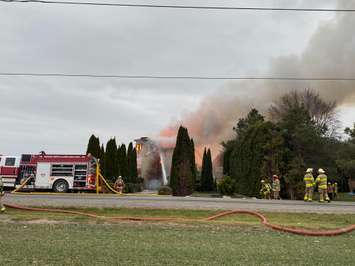 Structure fire on Pain Court Line. December 16, 2020. (Photo by Allanah Wills).