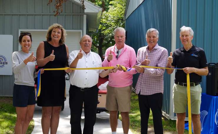 Ribbon-cutting ceremony held behind the Strangway Centre. August 18, 2023. (Photo by Natalia Vega)