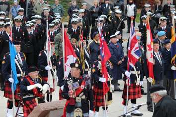 Hundreds gather at Windsor's cenotaph during a Remembrance Day ceremony on November 9, 2014. (Photo by Jason Viau)