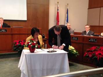 Inaugural meeting of the 2014-2018 Sarnia City Council December 1, 2014 (BlackburnNews.com photo by Melanie Irwin)