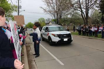 Protesters demonstrate against Ontario's new sex education curriculum outside Northwood Public School May 5, 2015.  (Photo by Adelle Loiselle)