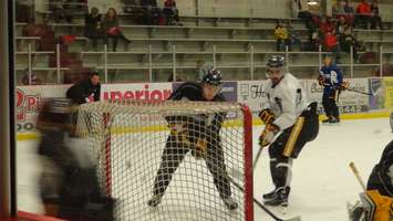 The Sarnia Sting practice at the Chatham Memorial Arena on March 18 2015 (Photo by Jake Kislinsky)