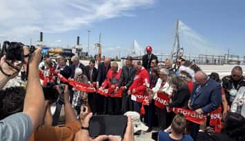 e official ribbon cutting of the Gordie Howe International Bridge, July 24, 2026. (Photo by Maureen Revait)