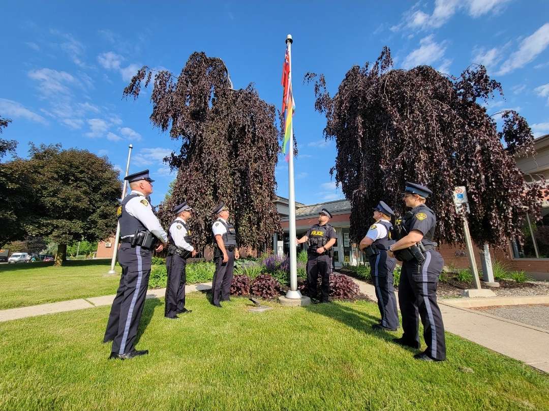 Oxford County OPP raise Progress Flag for Pride Month