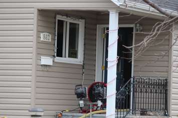 Tecumseh firefighters on the scene of a house fire on Lacasse Blvd. on March 9, 2016. (Photo by Ricardo Veneza)