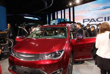 The Chrysler Pacifica unveiled at the North American International Auto Show 2016. (Photo by Maureen Revait) 