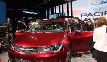 The Chrysler Pacifica unveiled at the North American International Auto Show 2016. (Photo by Maureen Revait) 