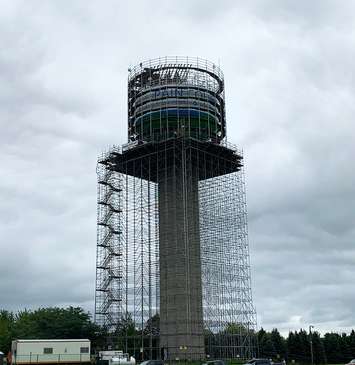 New Pain Court water tower. September 2020. (Photo courtesy of PUC Operations Manager Dave Paulovics.)