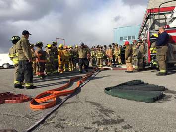 Over 100 female firefighters participate in drills at the Fire Service Women Ontario annual conference at Lambton College. November 11, 2016 BlackburnNews.com photo by Melanie Irwin