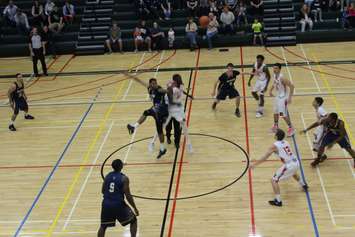 The Windsor Lancers vs. the Fanshawe Falcons during the exhibition game. October 4, 2016. (Photo by Natalia Vega)
