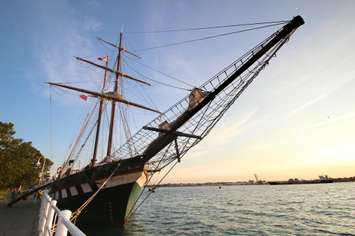 The Fair Jeanne was the first to arrive in Sarnia this week for the Tall Ships Festival Aug 9-11 (BlackburnNews.com photo by Dave Dentinger)