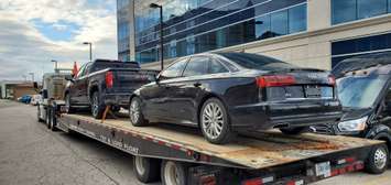 Police seized eight vehicles and over 175 vehicle keys that had been stolen from dealerships within London and Middlesex County. (Photo courtesy of the OPP)