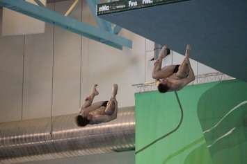 Divers compete in the FINA Diving World Series 2015 in Windsor, May 22, 2015. (Photo by Jason Viau)