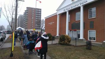 Hundreds of people lined up outside Sarnia Legion for the Catch The Ace draw. March 29, 2018. (Photo by Colin Gowdy, Blackburn News)