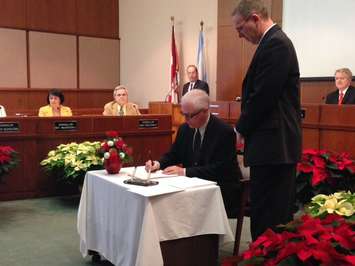 Inaugural meeting of the 2014-2018 Sarnia City Council December 1, 2014 (BlackburnNews.com photo by Melanie Irwin)