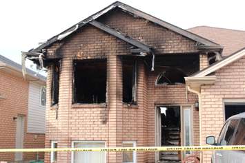 Windsor fire crews respond to a blaze at 4183 Spago Cres. at 1am on November 29, 2014. (Photo by Jason Viau)