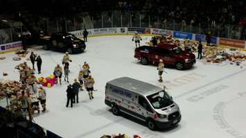Teddy Bear Toss Dec 3, 2017. BlackburnNews.com photo by Stephanie Chaves.