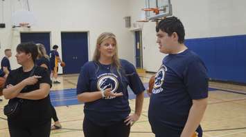 Sarah Hotke introduces the students to the sponsors. May 30, 2023. (Photo by Natalia Vega)