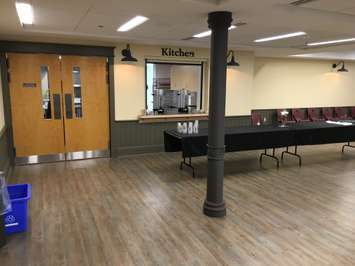 A look at the entrance to the new kitchen facilities in Blyth Memorial Hall. (Photo by Ryan Drury)