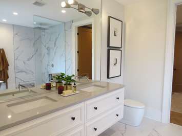 A bathroom at the Millstone Dream Home  on  Silver Creek Circle. (Photo by Miranda Chant, Blackburn News) 
