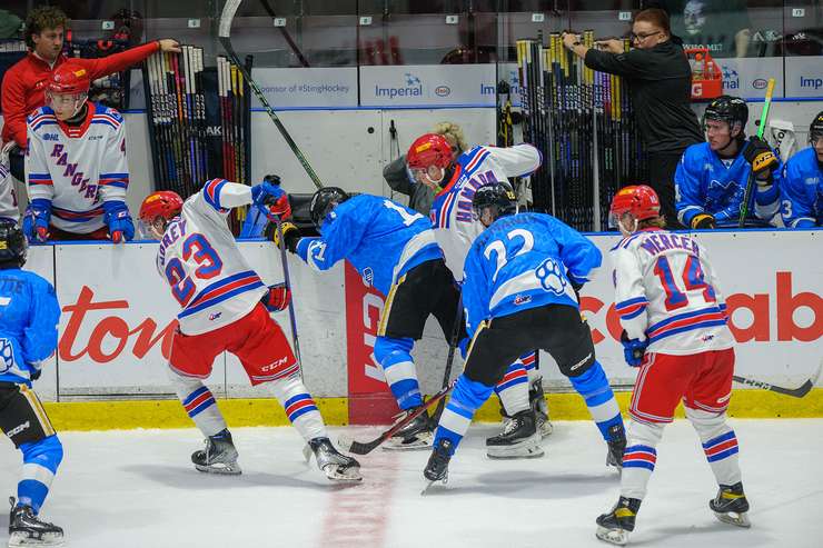 Kitchener Rangers visit Sarnia Sting October 4, 2023. Photo by Metcalfe Photography. 