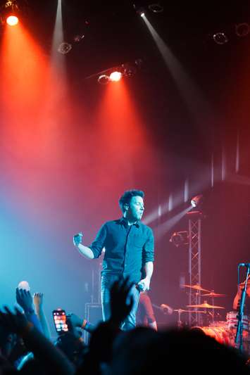 Canadian band Simple Plan on stage at the Olde Walkerville Theatre in a benefit concert presented by Blackburn Radio on February 17, 2016. (Photo by Jason Ploegman)
