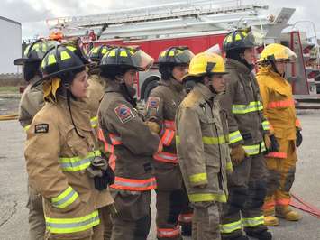 Over 100 female firefighters participate in drills at the Fire Service Women Ontario annual conference at Lambton College. November 11, 2016 BlackburnNews.com photo by Melanie Irwin