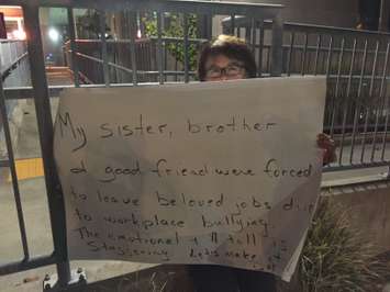 Peaceful candlelight vigil held at Sarnia City Hall to raise awareness about bullying in the workplace. Monday November 7, 2016 BlackburnNews.com photo by Melanie Irwin
