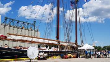 The iconic Bluenose of Canadian dime fame at Sarnia Harbour (BlackburnNews.com photo by Stephanie Chaves)