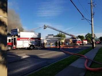 Fire at Serbu Tire in Windsor on June 23, 2019 (photo courtesy Connie Anderson)