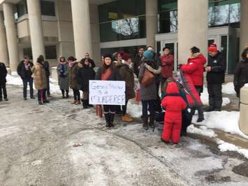 Colten Boushie vigil at Windsor courthouse. Feb 13, 2018. (Photo by Paul Pedro)