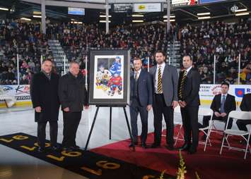 The Sarnia Sting Raise Steven Stamkos' Number 91 To The Rafters - Jan 12/18 (Photo Courtesy of Metcalfe Photography)
