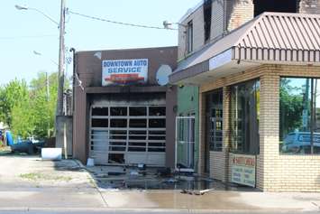 The investigation into Monday's fire on Wyandotte St. E between Parent Ave. and Marentette St. in Windsor continues.  (Photo by Adelle Loiselle)