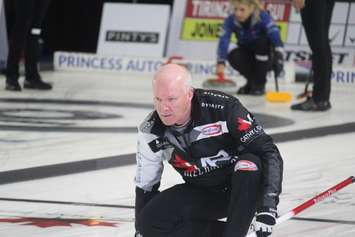 Glenn Howard said in a skins scoring system the players have to really use their brain especially with a four minute end clock. September 27, 2018. (Photo by Greg Higgins)