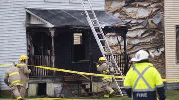 House fire in Petrolia April 6, 2016. (BlackburnNews.com photo by Briana Carnegie.)