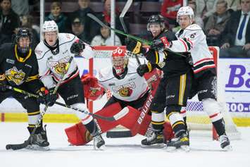 The Sarnia Sting hosting the Owen Sound Attack. 27 March 2022. Metcalfe Photography. 