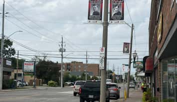 Banners to honour Veterans hang in Olde Riverside as part of the Banner Project, September 15, 20226. (Photo by Maureen Revait) 