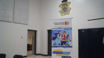 Ontario Active School Travel Grant announcement at St. Michael's Catholic School in Bright's Grove. November 6, 2019. (BlackburnNews.com photo by Colin Gowdy)